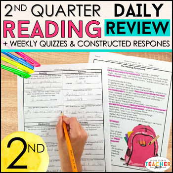 Preview of 2nd Grade Reading Spiral Review & Quizzes | Constructed Response | 2nd QUARTER