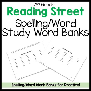 Preview of 2nd Grade Reading Street Phonics Word Banks