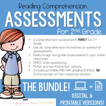 Preview of 2nd Grade Reading Tests | Digital and Printable BUNDLE