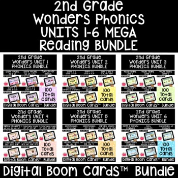 Preview of 2nd Wonder Phonics UNITS 1-6 BOOM Cards™ MEGA READING BUNDLE