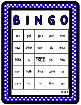 2nd Grade Reading Wonders Unit 1-6 COMPLETE SET High Frequency BINGO!