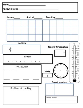 2nd Grade Saxon Math Morning Meeting (Calendar) Student Paper by Hannah