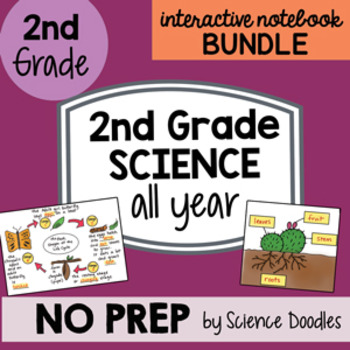 Preview of 2nd Grade Science Doodles Interactive Notebook Bundle