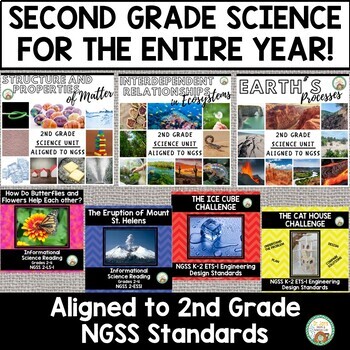 Preview of 2nd Grade Science Entire Year Bundle (NGSS Aligned)