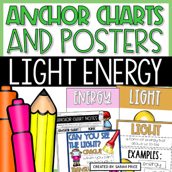 Preview of 2nd Grade Science Light Energy Anchor Charts and Science Posters
