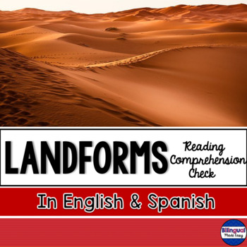 Preview of 2nd Grade Science Reading Comprehension in English & Spanish Landforms