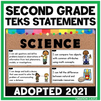 Preview of 2nd Grade Science TEKS Can and Will Standards Statements