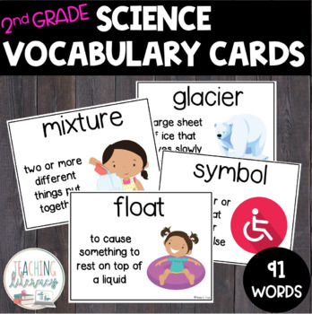 Preview of EDITABLE | Science Vocabulary | Word Wall | Grade 2