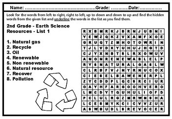 95 2nd grade science word search worksheets science no prep sub plan