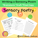 2nd Grade Sensory Poem Template, Graphic Organizer, Draft,