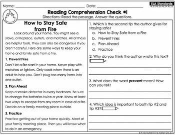 reading comprehension passages and questions october 2nd grade