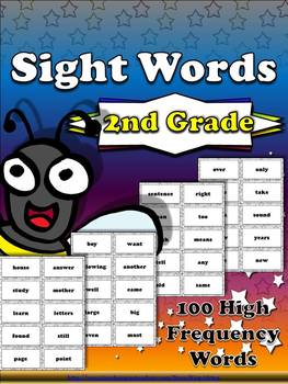 Preview of 2nd Grade Sight Words List #2 - Second 100 High Frequency Words - Word Study