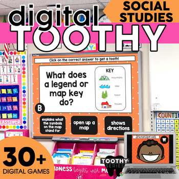 Preview of 2nd Grade Social Studies Activities Practice Games | Digital Toothy® Bundle