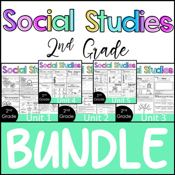 Preview of 2nd Grade - Social Studies BUNDLE - Whole Year Worksheets