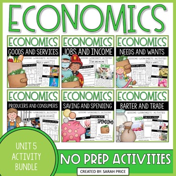 Preview of 2nd Grade Social Studies Economics Activities | Goods Services Trade Barter