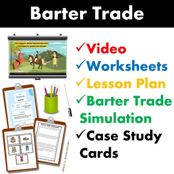 Preview of Barter Trade and Money Social Studies Economics Lesson Activities 1st 2nd Grade
