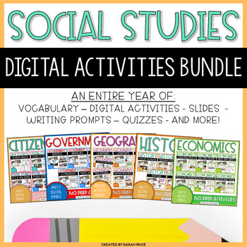 Preview of 2nd Grade Social Studies Year Long Curriculum - Digital Activity & Lesson Bundle