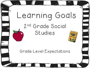 Preview of 2nd Grade Social Studies Learning Goals Cards