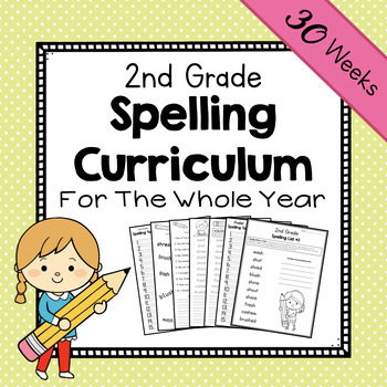 Preview of 2nd Grade Spelling Curriculum | Second Grade Year-Long Spelling Workbook
