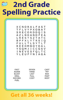 Preview of 2nd Grade Spelling Practice: 36 Weeks of Word Search Puzzles