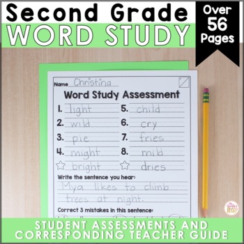 Preview of 2nd Grade Word Study Assessments EDITABLE - Yearlong Spelling