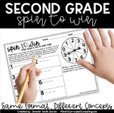 2nd Grade Spin to Win Math Station Math Game - Full Year M