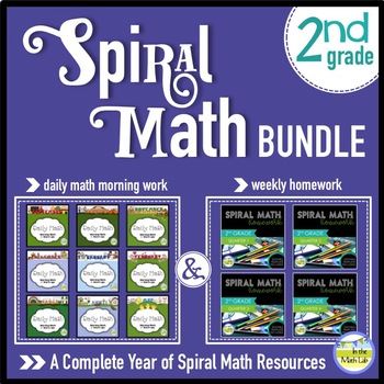 Preview of 2nd Grade Spiral Math MEGA BUNDLE