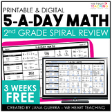 2nd Grade Spiral Math Review | 3 Week FREE | Back to School Math