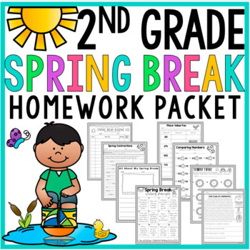 Preview of 2nd Grade Spring Break Homework Packet