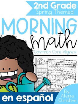 Preview of 2nd Grade Spring Morning Work in Spanish | Trabajo de la mañana