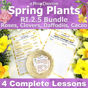 Preview of 2nd Grade Spring Plant Flower Reading Nonfiction Unit Bundle RI.2.5 Text Feature