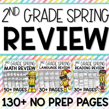 Preview of 2nd Grade Spring Review Worksheet Packet of Common Core State Standards