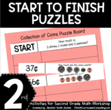 2nd Grade Start to Finish Puzzles Self Checking Math Stati