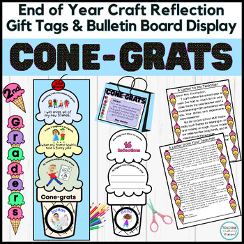 Preview of End of Year All About Me Reflection Craft Gift Tags & Bulletin Board 2nd Grade