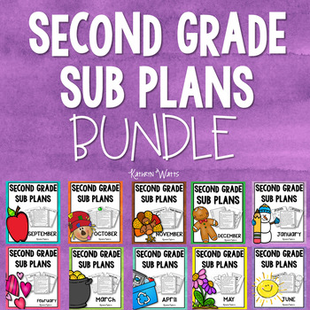 Preview of 2nd Grade Sub Plans Bundle