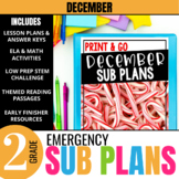 2nd Grade Sub Plans: December Emergency Substitute Plans &