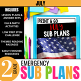 2nd Grade Sub Plans: July Emergency Substitute Plans & Activities