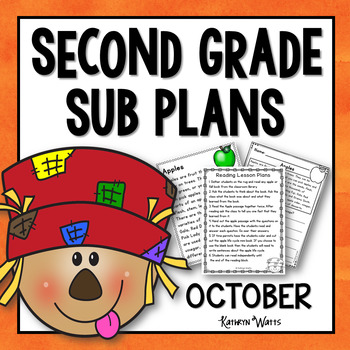 Preview of 2nd Grade Sub Plans October