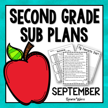 Preview of 2nd Grade Sub Plans September