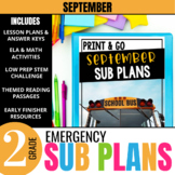 2nd Grade Sub Plans: September Emergency Substitute Plans 