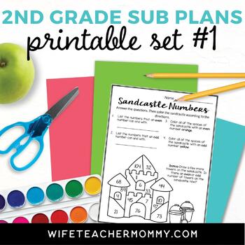 Preview of 2nd Grade Sub Plans Printable Set #1