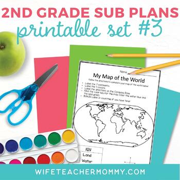 Preview of 2nd Grade Sub Plans Printable Set #3
