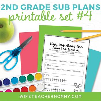 Preview of 2nd Grade Sub Plans Printable Set #4