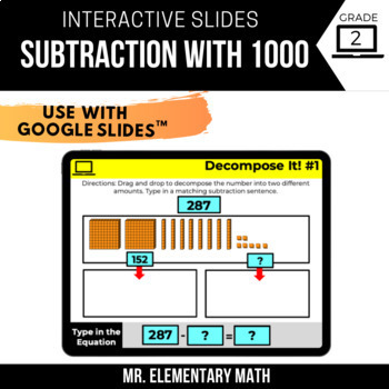 Preview of 2nd Grade Subtraction within 1000 - Print & Digital Math Centers
