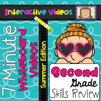 Preview of 2nd Grade Summer 7 Minute Whiteboard Videos - Second Grade Math ELA Review