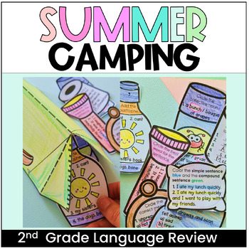 Preview of 2nd Grade Summer Camping Grammar Language Review Craft