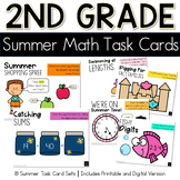 2nd Grade Summer Math Centers CCSS Task Cards for Math Cen
