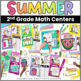 2nd Grade Summer Math Centers | Hands-On Task Cards & Acti