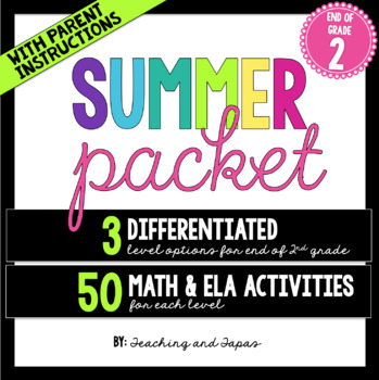 Preview of 2nd Grade Summer Packet (Differentiated)