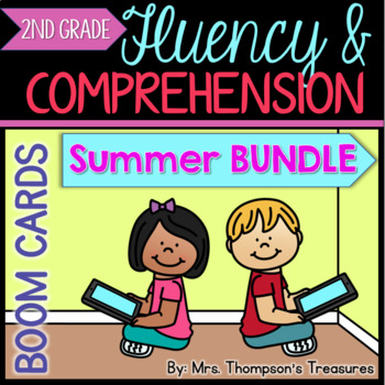 Preview of 2nd Grade Summer Reading Comprehension BOOM CARDS - Distance Learning